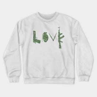 BANKSY LOVE GUNS WEAPONS by US dollar Crewneck Sweatshirt